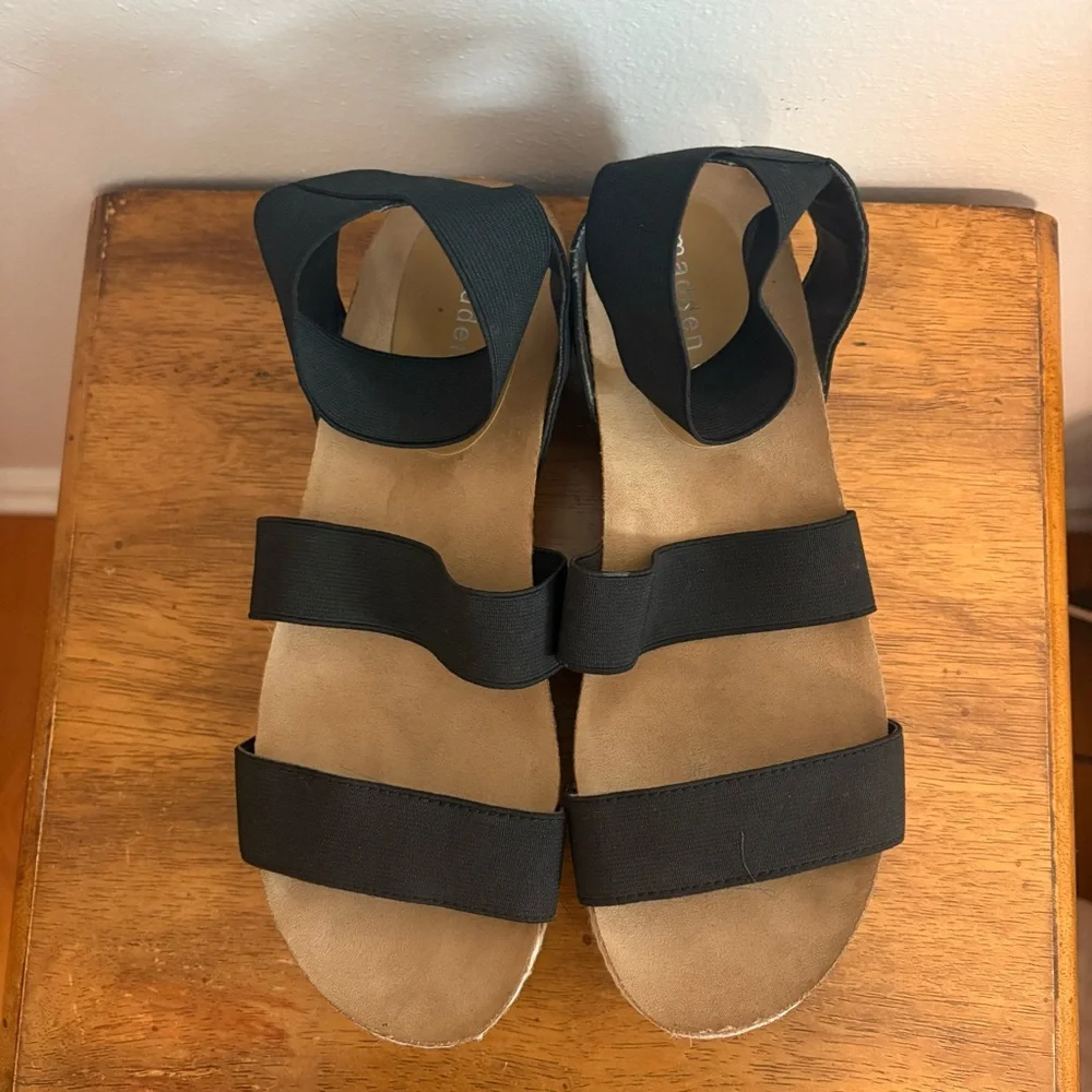 Madden Girl Espadrille Platform Sandals Black 7.5